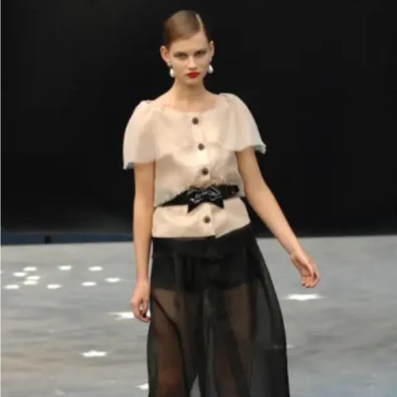 CHANEL Spring/Summer 2008 black Patent Glitter leather layered bow waist… - Picture 4 of 13